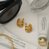 Wholesale Women's Titanium Steel Earrings With Geometric Design And Electroplating Process
