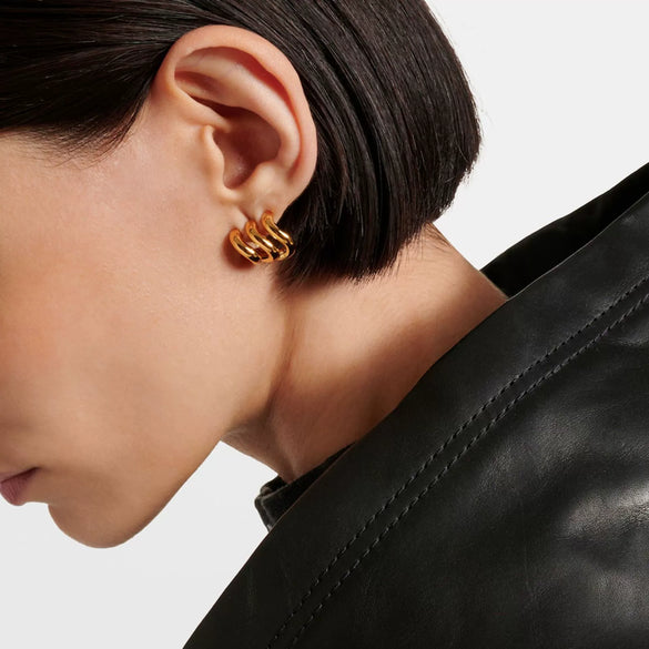 Wholesale Women's Titanium Steel Earrings With Geometric Design And Electroplating Process