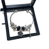 Wholesale Women's Titanium Steel Electroplated Black Rose Bracelet With Black Bowknot Niche Retro Light Luxury Beaded Jewelry