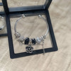 Wholesale Women's Titanium Steel Electroplated Black Rose Bracelet With Black Bowknot Niche Retro Light Luxury Beaded Jewelry