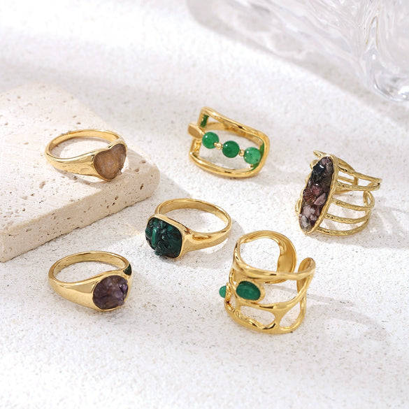 Wholesale Women's Titanium Steel Electroplated Cartoon Character Open Ring Accessories