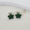 Wholesale Women's Titanium Steel Electroplated Fivepetal Flower Fivepointed Star And Leaf Earrings
