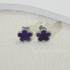 Wholesale Women's Titanium Steel Electroplated Fivepetal Flower Fivepointed Star And Leaf Earrings