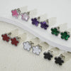 Wholesale Women's Titanium Steel Electroplated Fivepetal Flower Fivepointed Star And Leaf Earrings