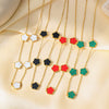 Wholesale Women's Titanium Steel Electroplated Flower Pattern Oshaped Chain Necklace