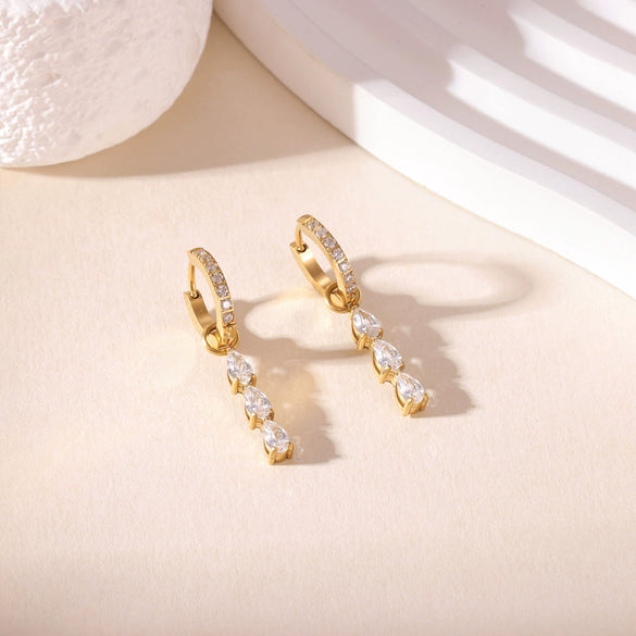 Wholesale Women's Titanium Steel Electroplated Geometric Fashion Light Luxury Earrings