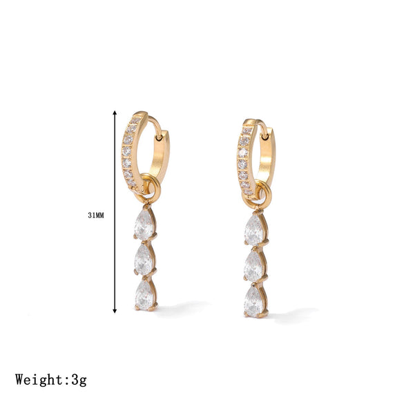 Wholesale Women's Titanium Steel Electroplated Geometric Fashion Light Luxury Earrings