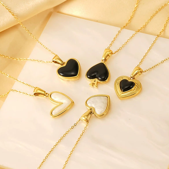 Wholesale Women's Titanium Steel Electroplated Heart Cross Chain Necklace