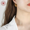 Wholesale Women's Titanium Steel Electroplated Irregular Hollow Circle Niche Design Earrings