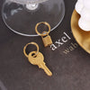 Wholesale Women's Titanium Steel Electroplated 18K Gold Geometric French Retro Exaggerated Design Key Texture Lock Earrings Jewelry