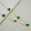 Wholesale Women's Titanium Steel Electroplated Leaves Flower Necklace