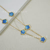 Wholesale Women's Titanium Steel Electroplated Leaves Flower Necklace