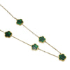 Wholesale Women's Titanium Steel Electroplated Leaves Flower Necklace