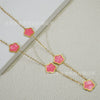 Wholesale Women's Titanium Steel Electroplated Leaves Flower Necklace