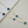 Wholesale Women's Titanium Steel Electroplated Leaves Flower Necklace