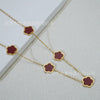 Wholesale Women's Titanium Steel Electroplated Leaves Flower Necklace