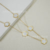 Wholesale Women's Titanium Steel Electroplated Leaves Flower Necklace