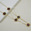 Wholesale Women's Titanium Steel Electroplated Leaves Flower Necklace