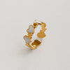 Wholesale Women's Titanium Steel Electroplated Sunflower Open Adjustable Ring