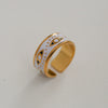 Wholesale Women's Titanium Steel Electroplated Sunflower Open Adjustable Ring