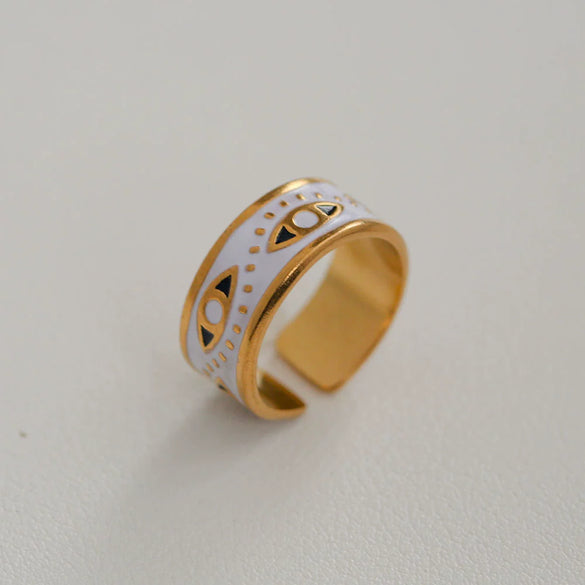 Wholesale Women's Titanium Steel Electroplated Sunflower Open Adjustable Ring