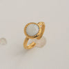 Wholesale Women's Titanium Steel Electroplated Sunflower Open Adjustable Ring