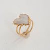 Wholesale Women's Titanium Steel Electroplated Sunflower Open Adjustable Ring