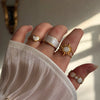 Wholesale Women's Titanium Steel Electroplated Sunflower Open Adjustable Ring