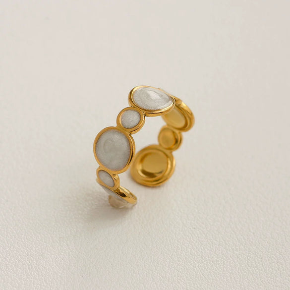 Wholesale Women's Titanium Steel Electroplated Sunflower Open Adjustable Ring