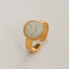 Wholesale Women's Titanium Steel Electroplated Sunflower Open Adjustable Ring