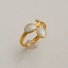 Wholesale Women's Titanium Steel Electroplated Sunflower Open Adjustable Ring