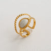 Wholesale Women's Titanium Steel Electroplated Sunflower Open Adjustable Ring