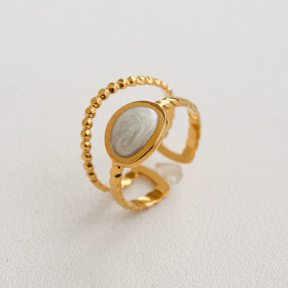 Wholesale Women's Titanium Steel Electroplated Sunflower Open Adjustable Ring