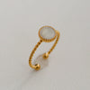Wholesale Women's Titanium Steel Electroplated Sunflower Open Adjustable Ring