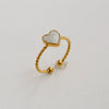 Wholesale Women's Titanium Steel Electroplated Sunflower Open Adjustable Ring
