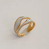 Wholesale Women's Titanium Steel Electroplated Sunflower Open Adjustable Ring