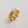 Wholesale Women's Titanium Steel Electroplated Sunflower Open Adjustable Ring