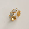 Wholesale Women's Titanium Steel Electroplated Sunflower Open Adjustable Ring