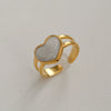 Wholesale Women's Titanium Steel Electroplated Sunflower Open Adjustable Ring