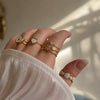 Wholesale Women's Titanium Steel Electroplated Sunflower Open Adjustable Ring