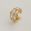 Wholesale Women's Titanium Steel Electroplated Sunflower Open Adjustable Ring