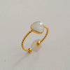 Wholesale Women's Titanium Steel Electroplated Sunflower Open Adjustable Ring