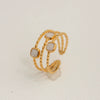 Wholesale Women's Titanium Steel Electroplated Sunflower Open Adjustable Ring