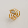 Wholesale Women's Titanium Steel Electroplated Sunflower Open Adjustable Ring