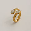 Wholesale Women's Titanium Steel Electroplated Sunflower Open Adjustable Ring
