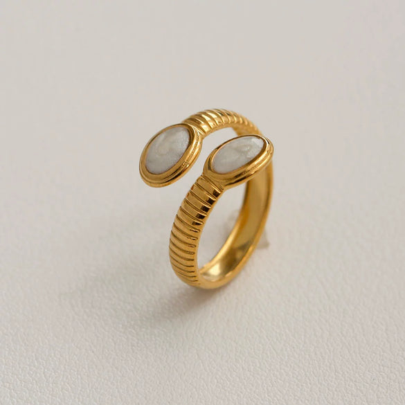 Wholesale Women's Titanium Steel Electroplated Sunflower Open Adjustable Ring