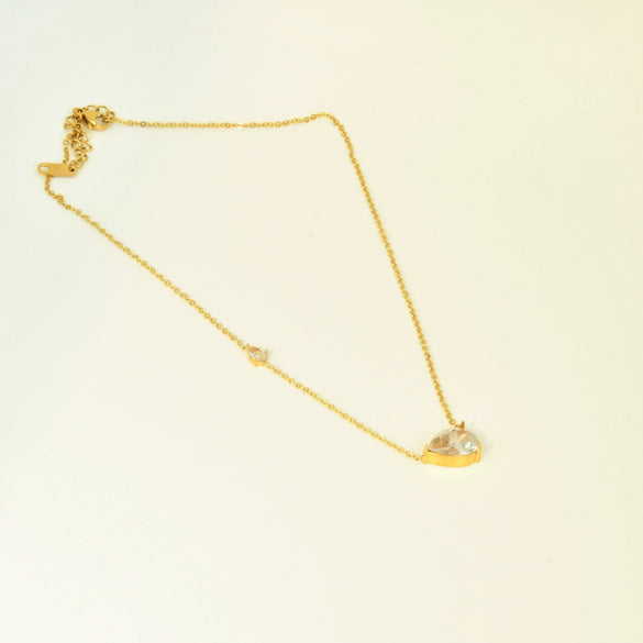 Wholesale Women's Titanium Steel Electroplated Water Drop Shape Necklace