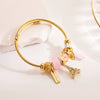 Wholesale Women's Titanium Steel Elephant Encrusted Diamond Bracelet