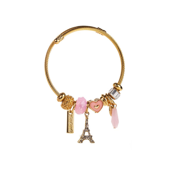 Wholesale Women's Titanium Steel Elephant Encrusted Diamond Bracelet