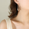 Wholesale Women's Titanium Steel Exotic Geometric Tick Shape Electroplated Earrings Jewelry